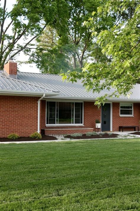 red brick ranch house new metal roof|brick house metal roof pictures.